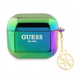 Θήκη Προστασίας Για Apple AirPods 3 Ιριδίζουσα GUA3HPLIGEK 4G Charm Με Κρεμαστό Στολίδι Black Guess BLACK