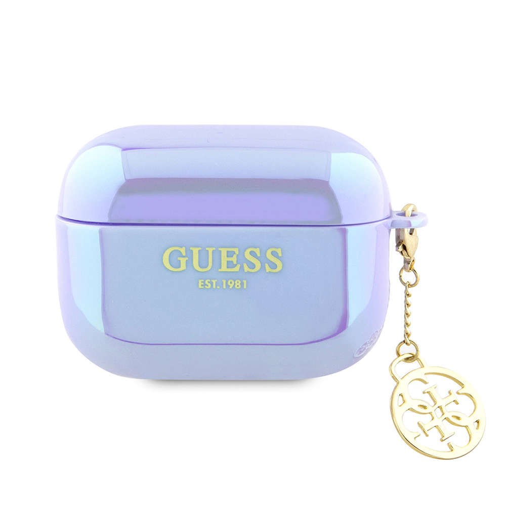 Θήκη Προστασίας Για Apple AirPods Pro 2 Ιριδίζον GUAP2HPLIGEU 4G Charm Με Χρυσό Στολίδι Purple Guess