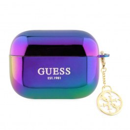 Protective Case For Apple AirPods Pro Iridescent GUAPHPLIGEK 4G Charm With Hanging Ornament Black Guess BLACK