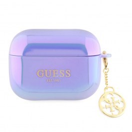 Protective Case For Apple AirPods Pro Iridescent GUAPHPLIGEU 4G Charm With Hanging Ornament Purple Guess PURPLE