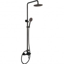 Bathroom Faucet With Column Satina-Bl 38-3190 Complete Black Gloria BLACK