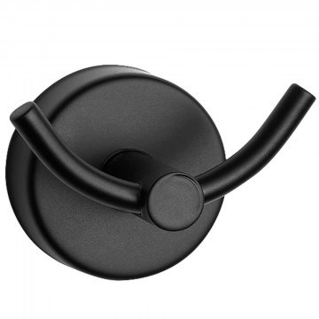 Double Bathroom Hook Moderno 220255 6,5x4,5x4,5cm Black Karag