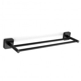 Κρεμάστρα Πετσέτας Διπλή Quattro 4262 55 60cm Black Karag BLACK