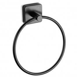 Κρεμάστρα Πετσέτας Κρίκος Quattro 4220 55 17x5,2x19cm Black Karag BLACK