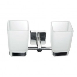 Ποτηροθήκη Διπλή Quattro 4855 21x11x10cm Chrome Karag CHROME