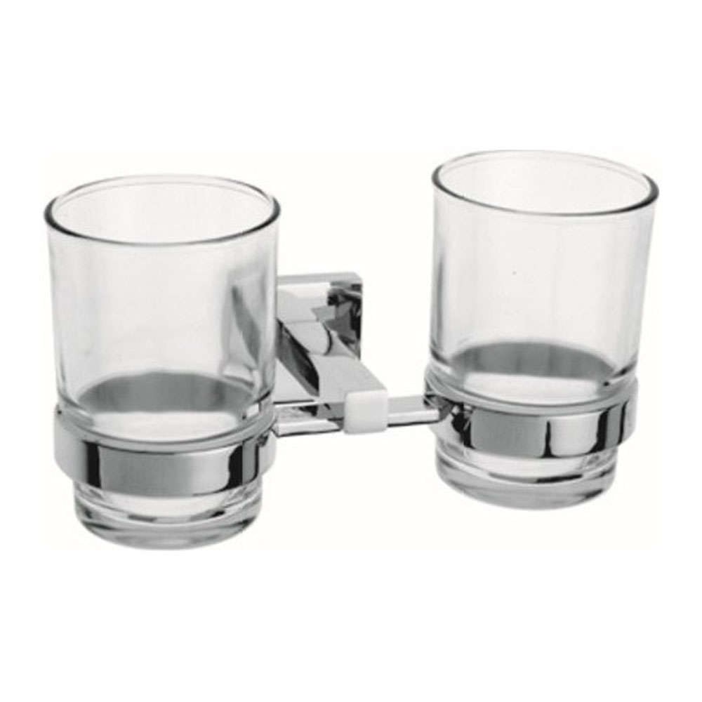 Ποτηροθήκη Διπλή Γυάλινη Lito 33068 Chrome Karag