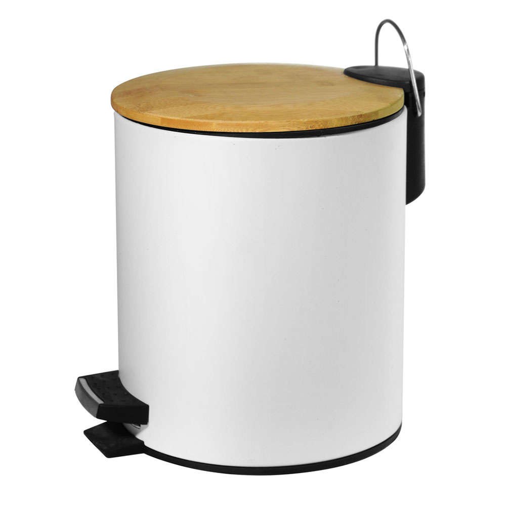 Κάδος Απορριμμάτων 1555 5Lt 20x26cm Bamboo White Karag