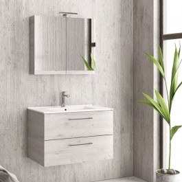 Βάση Νιπτήρα Elsa NELS758902 Με Δύο Συρτάρια 75 74x45x48cm Ice Oak 8902 Karag ICE