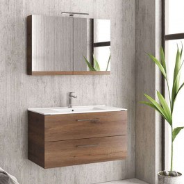 Washbasin Base Elsa NELS908702 With Two Drawers 90 89x45x48cm Brown 8702 Karag BROWN
