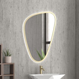 Καθρέπτης Με Κρυφό Φωτισμό Ebir ELENA-G 68,3x2,4x95,6cm Gold Karag GOLD