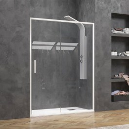 Wall To Wall Shower Enclosure With Sliding Door Efe 400 EFEB400100 5mm Clear-White Mat Karag CLEAR-WHITE