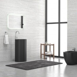 Νιπτήρας Επιδαπέδιος Milos 45D Φ44x91cm Black Matt Karag BLACK