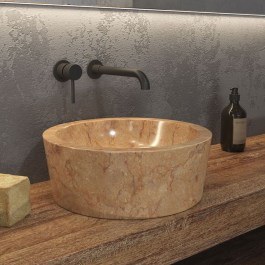 Countertop Basin Stone Timur Φ40x15cm Red Karag RED