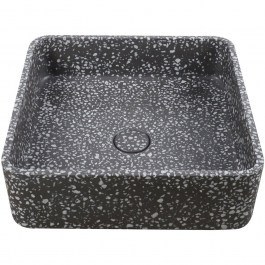 Countertop Basin With Valve Ira CS-0009-E16 39x39x12cm Volcano Karag DARK GREY-WHITE