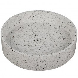 Countertop Basin With Valve Elpis CS-0003-E3 Φ42,5x10cm Stracciatella Karag WHITE-MULTI