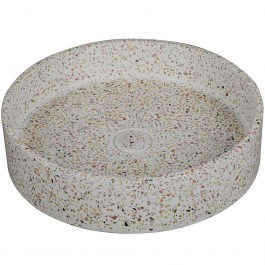 Countertop Basin With Valve Elpis CS-0003-E13 Φ42,5x10cm Fruitcake Karag BEIGE-MULTI