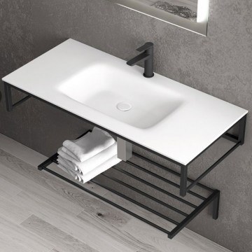 Νιπτήρας Ένθετος Επίπλου Μονός Eloise-120 120x46x16cm White Karag