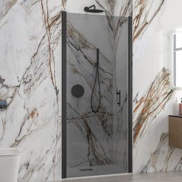 Wall-to-Wall Opening Shower Cabin S 28 Alto Porta S28P75-NF 6mm Fume-Black Mat Karag FUME-BLACK