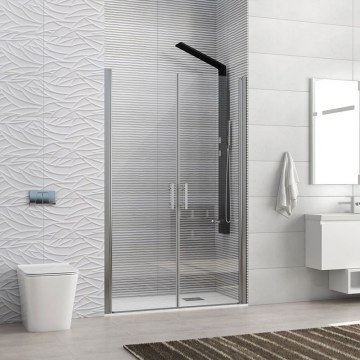 Wall-to-Wall Opening Shower Cabin S 28 Alto Sallon S28SH-100CC 6mm Clear-Chrome Karag