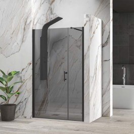 Wall-to-Wall Opening Shower Cabin S 5 Alto S5HNF13570 6mm (70cm Fixed) Fume-Black Mat Karag FUME-BLACK