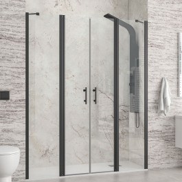 Wall-to-Wall Opening Shower Cabin Panex 700 PANN700150 6mm Clear-Black Karag CLEAR-BLACK