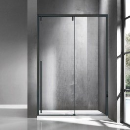 Wall-to-Wall Sliding Shower Cabin Santorini 400 SANN400140 8mm Clear-Black Mat Karag CLEAR-BLACK