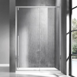 Wall-to-Wall Sliding Shower Cabin Santorini 400 SANC400120 8mm Clear-Chrome Karag CLEAR-CHROME