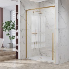 Wall-to-Wall Sliding Shower Cabin Santorini 400 SANO400130 8mm Clear-Gold Karag CLEAR-GOLD