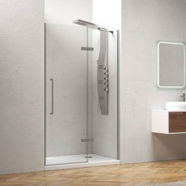 Wall-to-Wall Opening Shower Cabin Tinos 400 TIN400100 8mm Clear-Chrome Karag CLEAR-CHROME