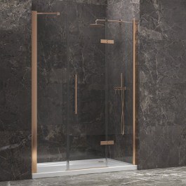 Wall-to-Wall Opening Shower Cabin Tinos 600 TINR600140314 8mm (Fixed 36cm) Clear-Rose Gold Karag ROSE GOLD-CLEAR