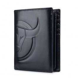 Δερμάτινο Ανδρικό Πορτοφόλι QB0203-V 12x1,5x9,5cm Black Bull Captain BLACK