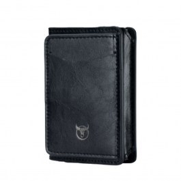 Δερμάτινο Ανδρικό Πορτοφόλι Καρτοθήκη KB464 9,8x2x7cm Black Bull Captain BLACK