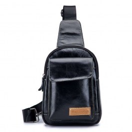 Δερμάτινη Τσάντα Στήθους XB 097 4Lt 26x8x18cm Black Bull Captain BLACK