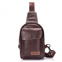 Δερμάτινη Ανδρική Τσάντα Στήθους XB 097 4Lt 26x8x18cm Brown Bull Captain BROWN