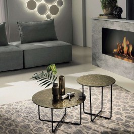 Coffee Table Jon D60x33cm Bronze-Black Capodarte BLACK-BRONZE