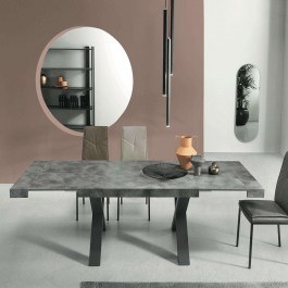 Extendable Table Paride 160x90x76cm Concrete-Anthracite Capodarte CONCRETE-ANTHRACITE