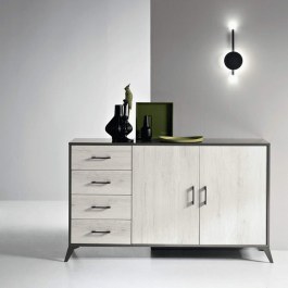 Μπουφές Amal AMAL.TIT/QB 137x41x84cm Oak White-Titanium Ikone Casa WHITE-TITANIUM