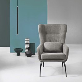 Armchair Fry FRY/GR.CHIARO 65x75x46/100cm Light Grey Ikone Casa LIGHT GREY