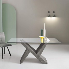 Table Pacific PACIFIC/CEM-TR 180x90x78cm Cement-Clear Ikone Casa CEMENT-CLEAR