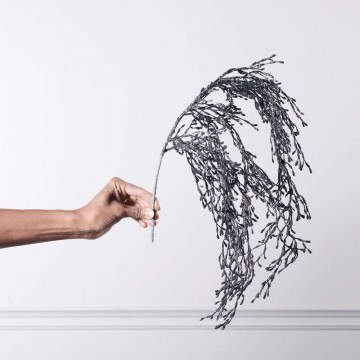 Τεχνητό Κρεμαστό Κοράλλι 2241-7 28x74cm Silver Supergreens