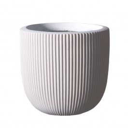 Caspo Clay Round Stripe M B-5940-8 31x31x28cm White Supergreens WHITE