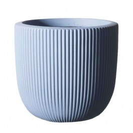 Κασπώ Πήλινο Στρογγυλό Stripe S A-6940-8 24x24x23cm Blue Supergreens BLUE