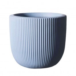 Κασπώ Πήλινο Στρογγυλό Stripe XL D-6940-8 44x44x36,5cm Blue Supergreens BLUE