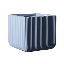 Κασπώ Πήλινο Τετράγωνο Stripe L C-1050-8 37x37x33cm Blue Supergreens BLUE