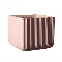 Κασπώ Πήλινο Τετράγωνο Stripe L C-3050-8 37x37x33cm Somon Supergreens SOMON