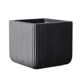 Kaspo Clay Square Stripe M B-9940-8 31x31x28cm Grey Supergreens GREY