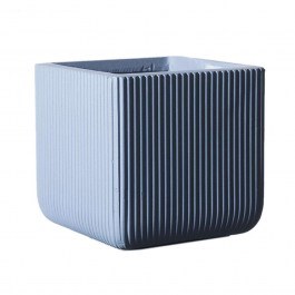 Κασπώ Πήλινο Τετράγωνο Stripe XL D-1050-8 44x44x38cm Blue Supergreens BLUE