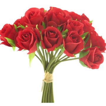 Τεχνητό Μπουκέτο Τριαντάφυλλο 9531-7 20x23cm Red Supergreens