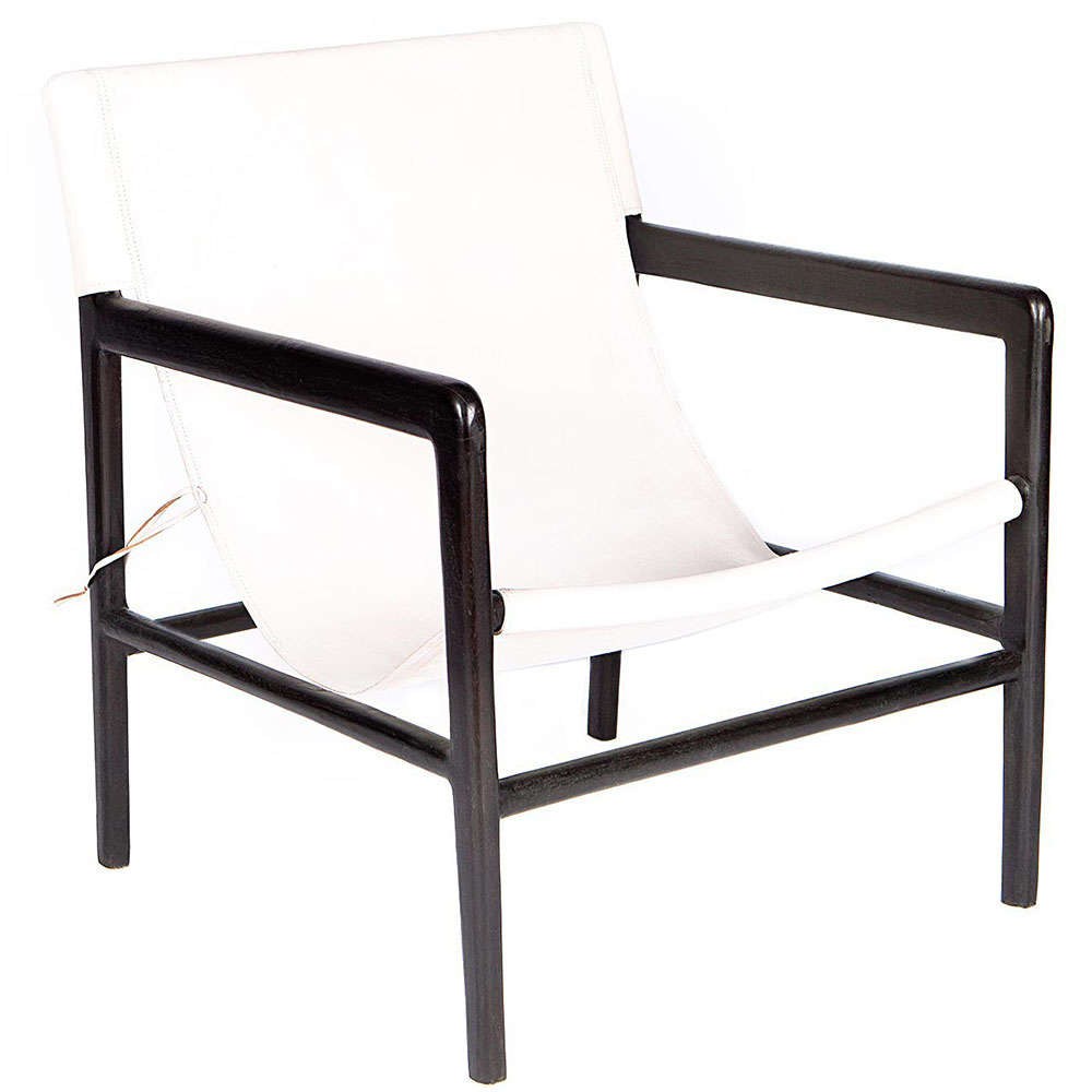 Πολυθρόνα Δερμάτινη Teak 6900-1 63x70x88cm White Supergreens