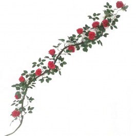 Τεχνητή Γιρλάντα Τριαντάφυλλο Garden 3881-7 240cm Red Supergreens RED